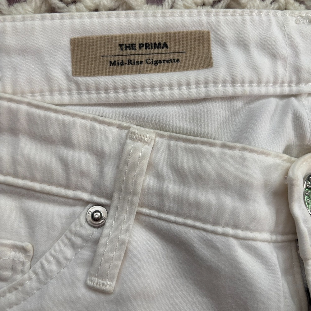 Adriano Goldschmied Prima Cigarette Cotton Pants Women SZ 30 white Made in USA